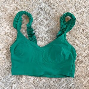 aerie Emerald Green Ruffle-Strap Swim Top